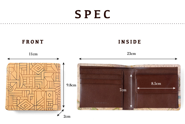 スペック紹介。縦9.8cm、横11cm(閉じた状態)、厚さ2cm