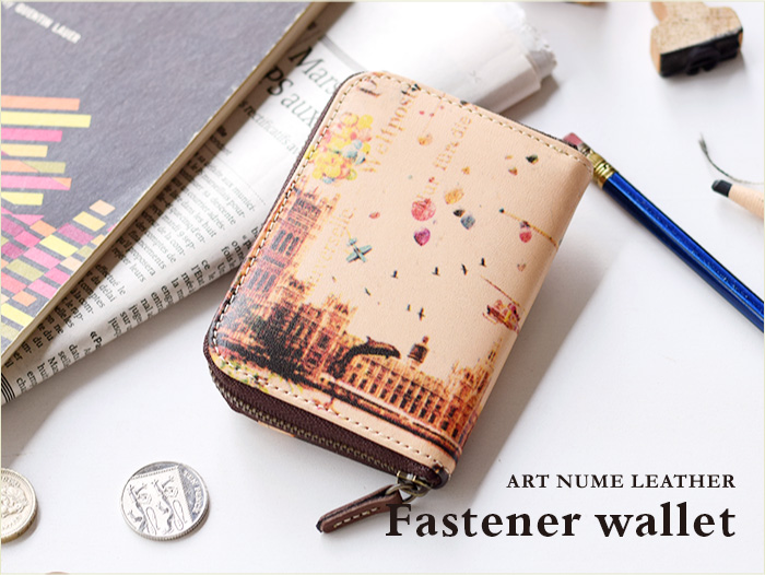 アートヌメレザーシリーズのファスナーウォレット「ノイジーロンドン」柄です。
