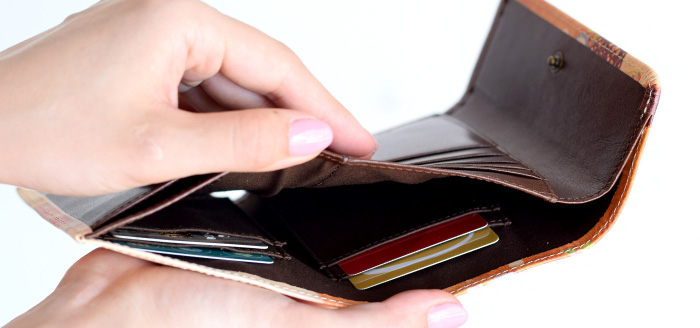 札入れ内側には４つの隠しポケットがあり、保険証や免許証など大事なカードの収納にピッタリ。