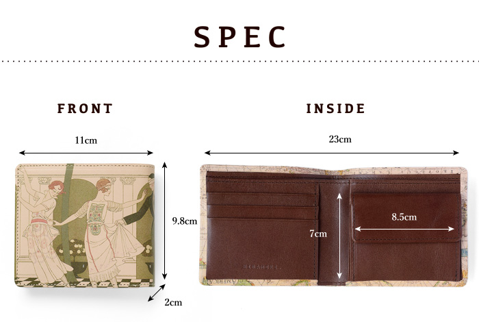 スペック紹介。縦9.8cm、横11cm(閉じた状態)、厚さ2cm