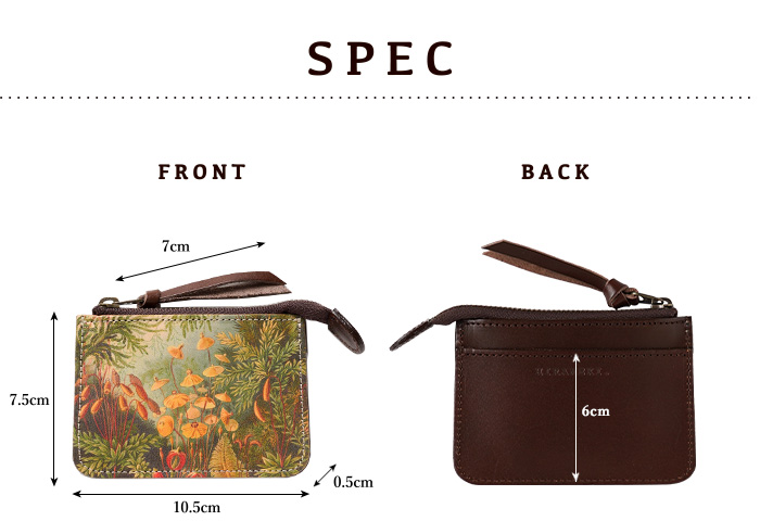 サイズや素材等、スペックの紹介。縦7.5cm、横10.5cm、厚さ0.5cm