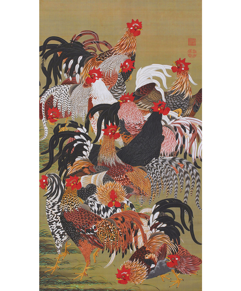 「群鶏」 伊藤若冲