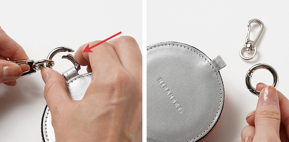コインポーチ 金具は全て取り外し可能