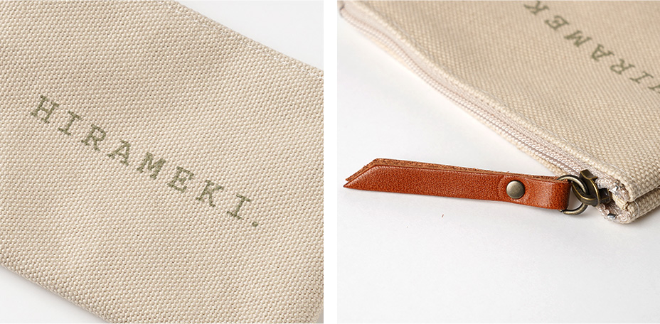 CANVAS ファスナーポーチS レザーハンドル