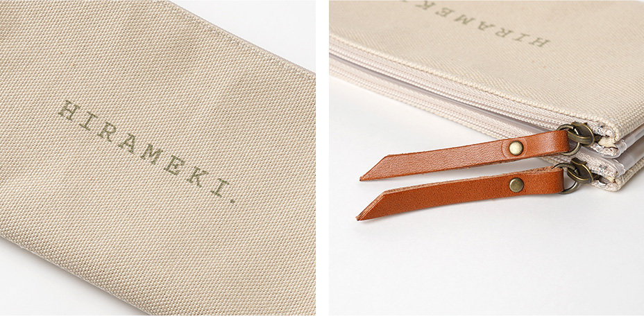 CANVAS ダブルファスナーポーチ レザーハンドル