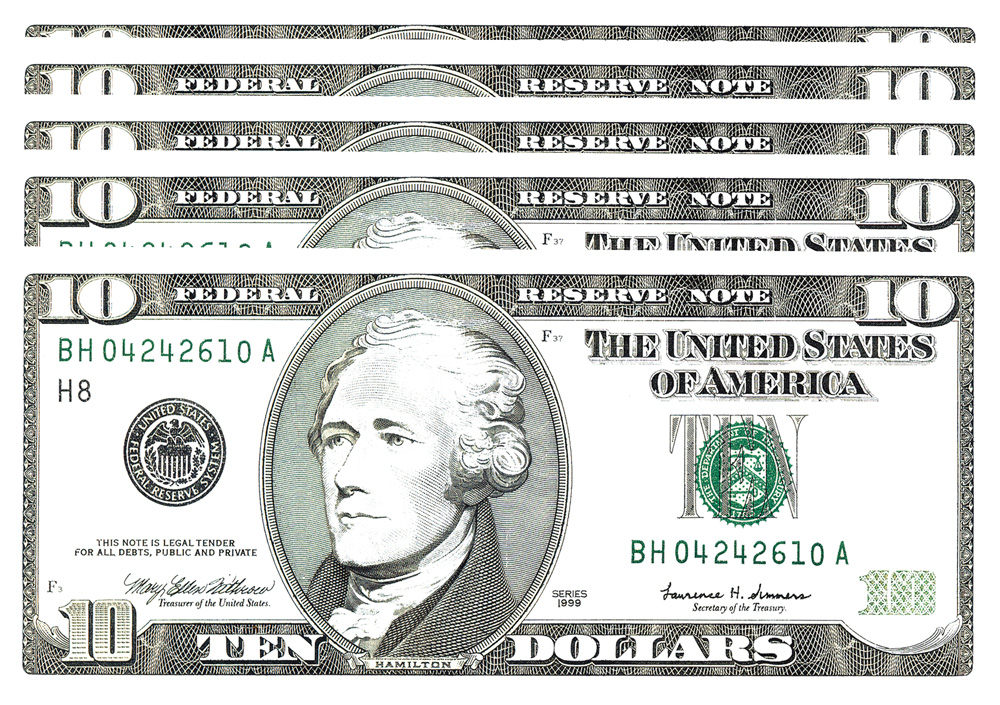 デザイン：「１０ドル紙幣」