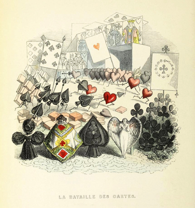 デザイン：J.J.グランヴィル「カードの戦い」（La bataille des cartes.）