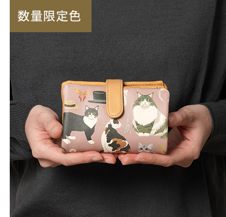 バースデーキャッツ柄 ベロ付き財布