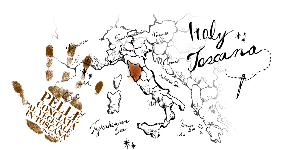Pelle Conciata al vegetale in Toscana  Made in Italy