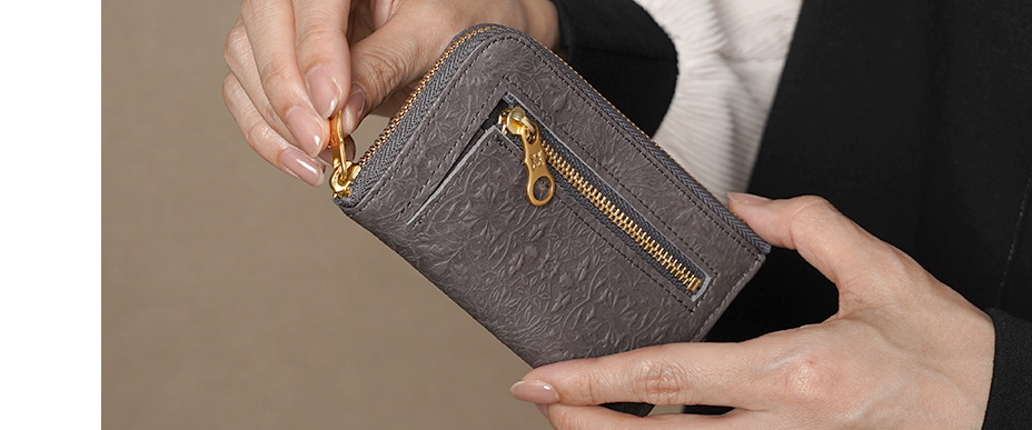 L字ファスナーキーケース モダングレー