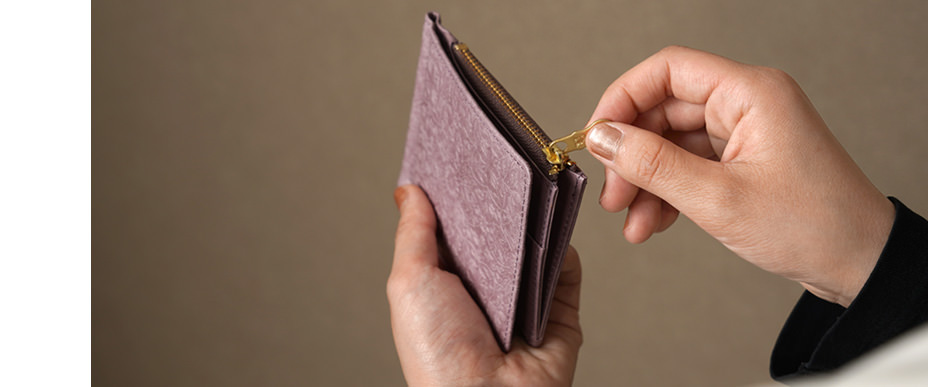 二つ折り財布 クラシックパープル