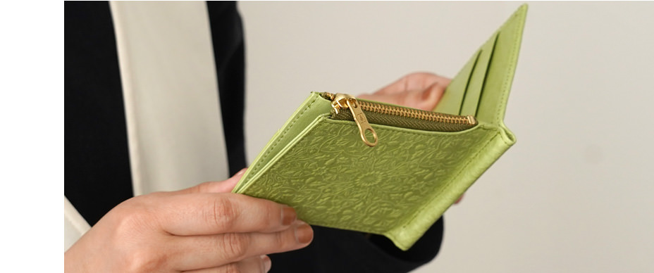 二つ折り財布 グラスグリーン
