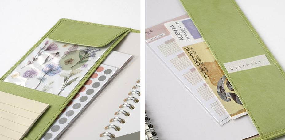 手帳を楽しむ人に嬉しい多機能ポケット