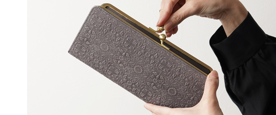 スリムガマグチ長財布 モダングレー