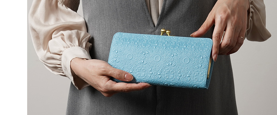 スリムガマグチ長財布 サムシングブルー