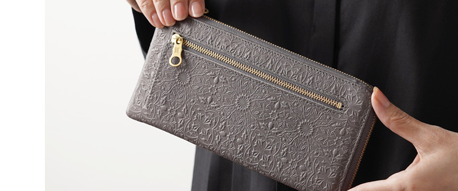 L字ファスナー長財布 モダングレー