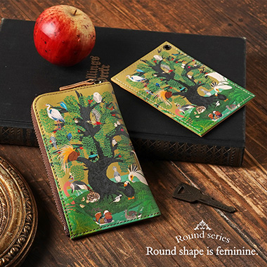 【ラウンド】パスケース・L字ファスナーキーケース｜鳥の楽園