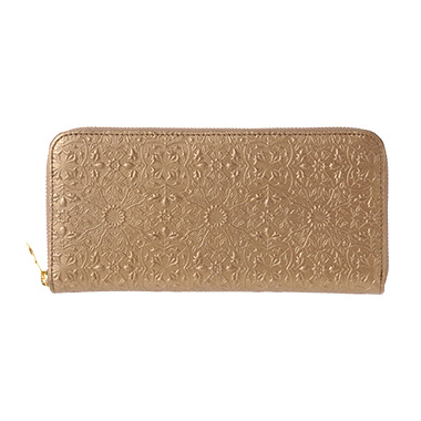 【モリス】ミニラウンドファスナー長財布|アンティークゴールド