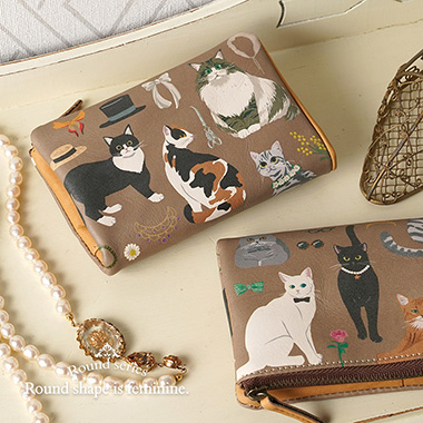 【ラウンド】L字ファスナー折り財布|バースデーキャッツ