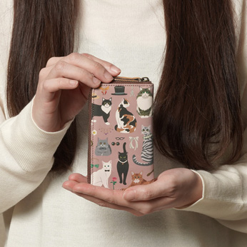 ラウンド｜L字ファスナーキーケース＜バースデーキャッツ｜猫の日限定カラー＞