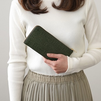 モリス｜L字ファスナー長財布＜ローズリーフ＞