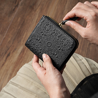 モリス-クラシック-|L字ファスナーウォレット<ブラック>