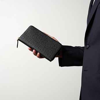 モリス-クラシック-｜ラウンドファスナー長財布＜ブラック＞