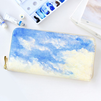 ホワイトキャンバス|ラウンドファスナー長財布<空>