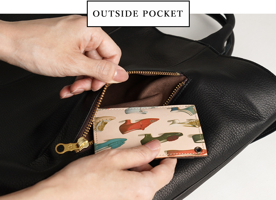 アクセスしやすい外側のファスナーポケット