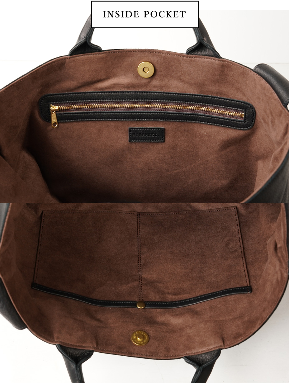 内側には仕分けに便利なファスナーポケット