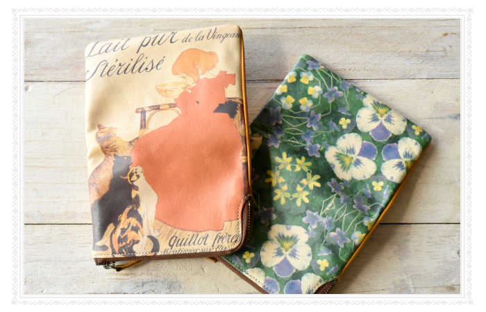 アートが施された一枚革を贅沢に使用