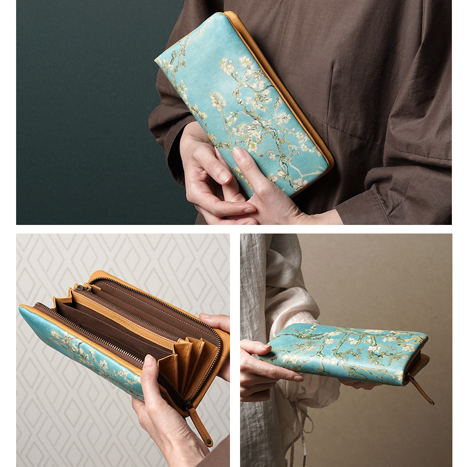 アーモンドブロッサム ラウンドファスナー長財布