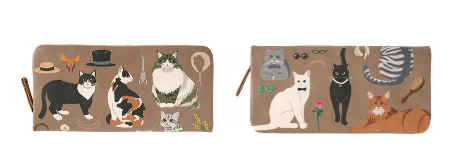 バースデーキャッツ ラウンドファスナー長財布
