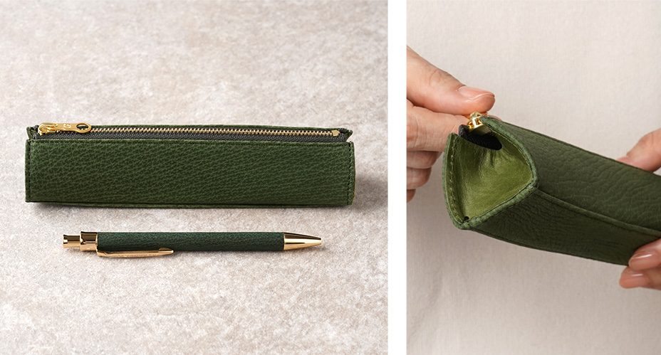 ペンをコンパクトに包み込む立体的なフォルム