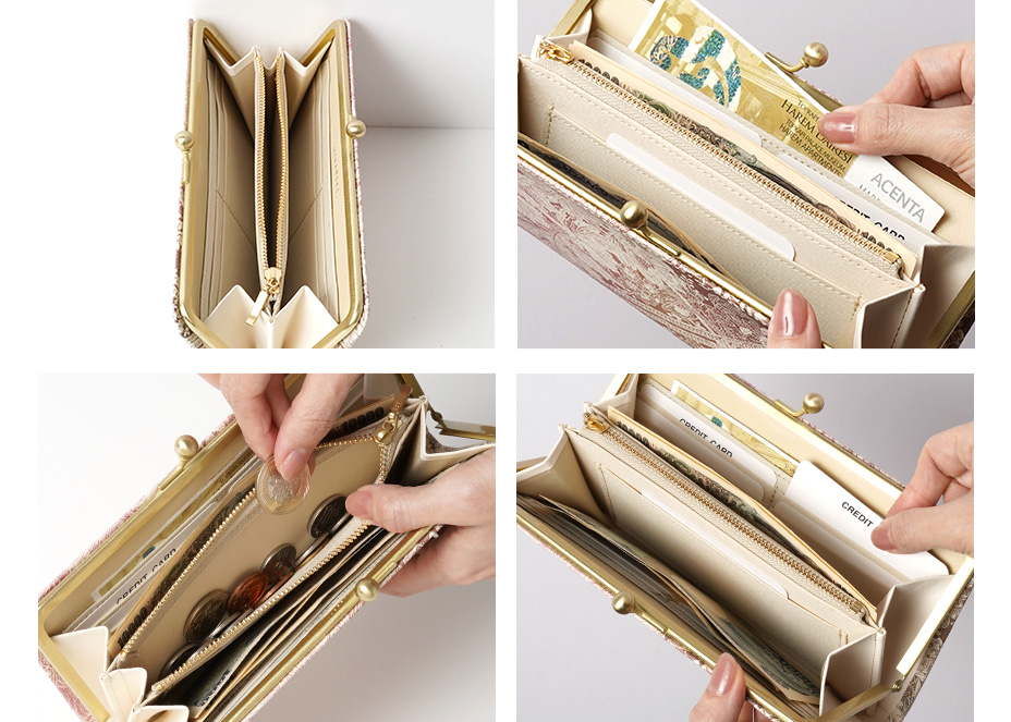 スリムガマグチ財布/レース/ディテール