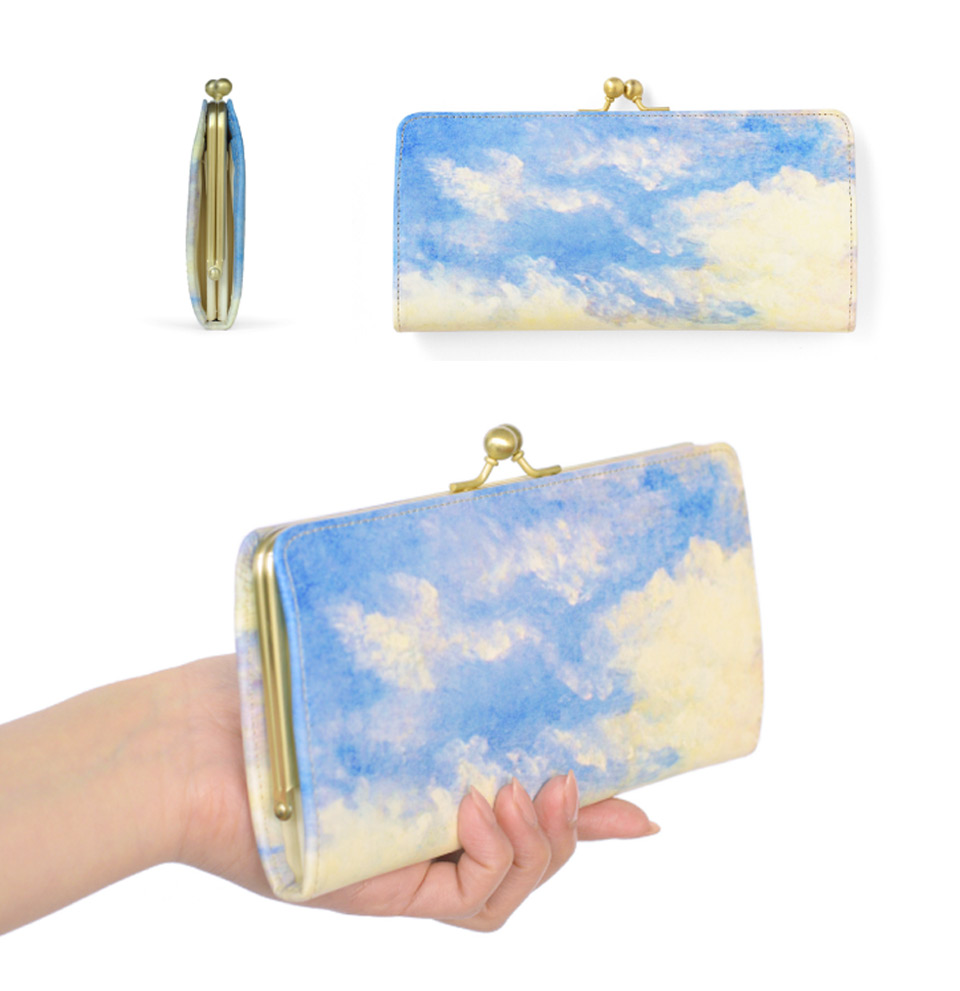 閉じた状態のスリムガマグチ長財布を手に持った際のイメージ