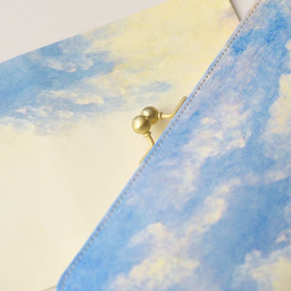 ホワイトキャンバス｜スリムガマグチ長財布【空】 | HIRAMEKI