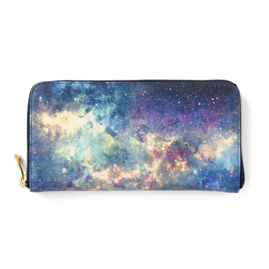 ホワイトキャンバス｜ラウンドファスナー長財布【宇宙】 | HIRAMEKI
