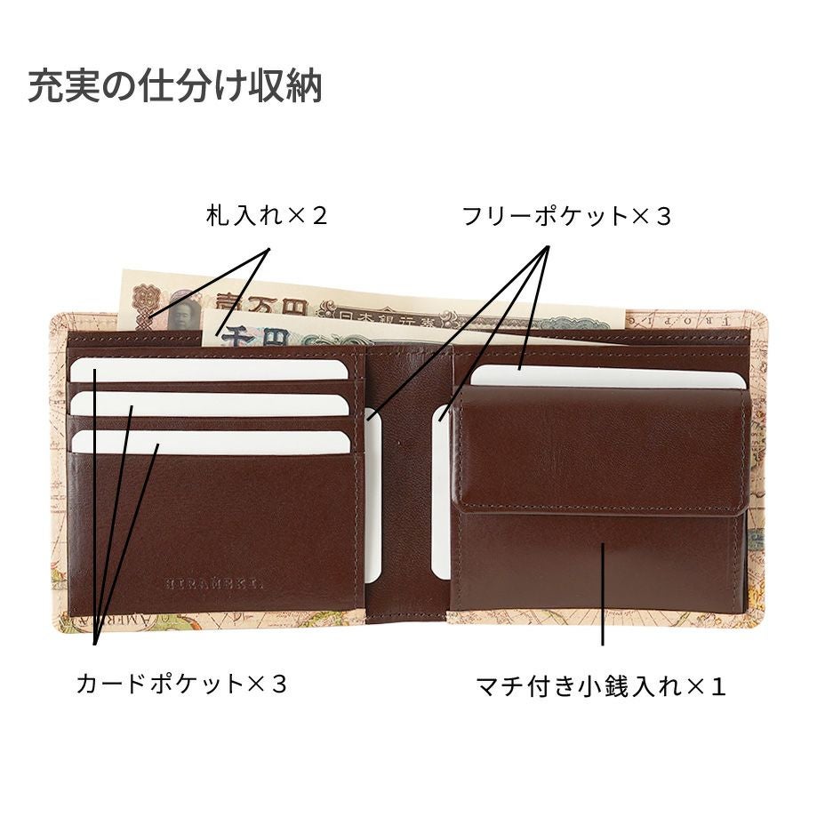 アンティーク実物生地柄 見本 クリエイター、デザイナーさま向き ☆20％OFF☆アートヌメレザー｜二つ折り財布【ザイール】 | HIRAMEKI