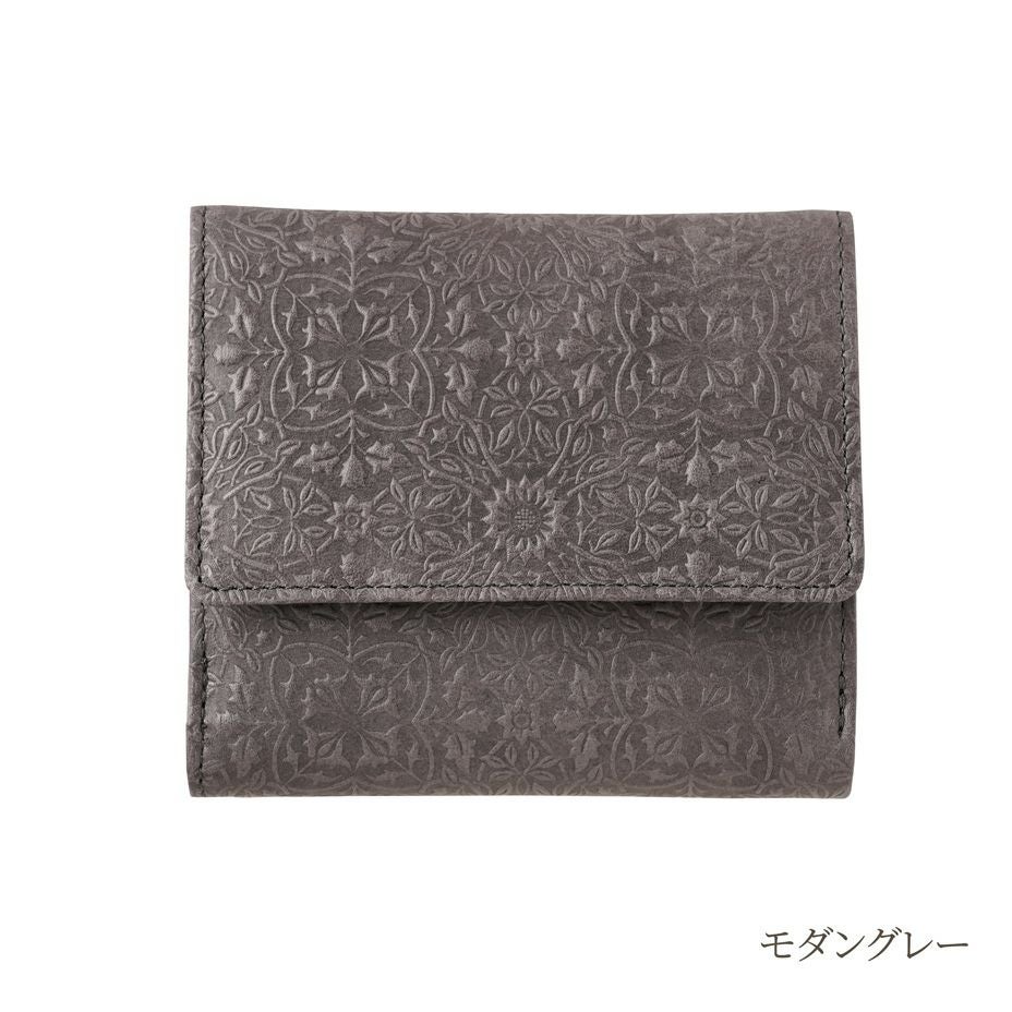 【新品同様】HIRAMEKI.ヒラメキ ウィリアムモリス クラシック二つ折り財布 ウィリアムモリスのデザインを型押しした美しい二つ折り財布【HIRAMEKI.】