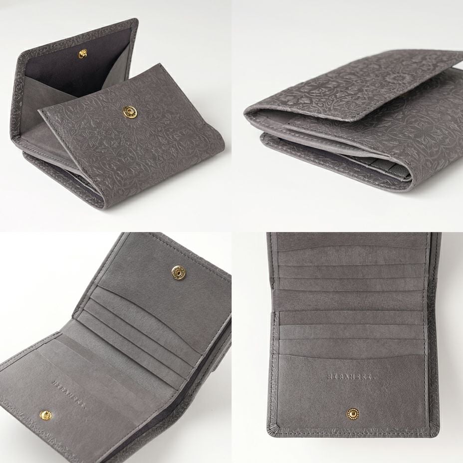 【新品同様】HIRAMEKI.ヒラメキ ウィリアムモリス クラシック二つ折り財布 ウィリアムモリスのデザインを型押しした美しい二つ折り財布【HIRAMEKI.】