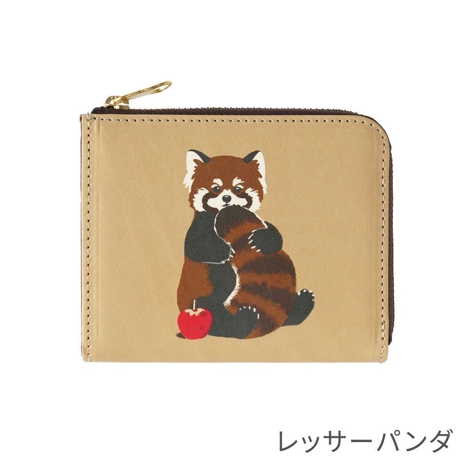 絶滅危惧種をゆるっとかわいく描いた本革コンパクトウォレット｜全9柄