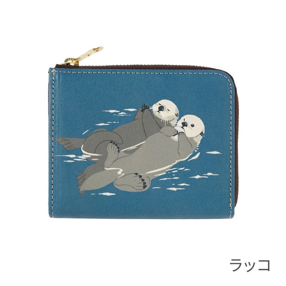 絶滅危惧種をゆるっとかわいく描いた本革コンパクトウォレット｜全9柄